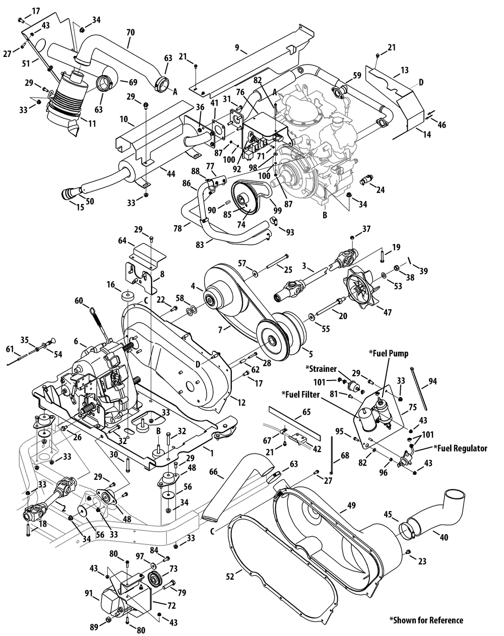 Kohler Efi Engine Transmission Accessories Diagram and Parts List for 46G 4X4-EFI-1H013H-1H294H-37BMD710 Cub Cadet Lawn Tractor Accessories